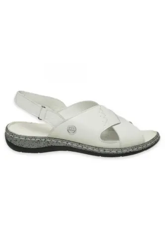 D25Ys-2525Z Günlük Beyaz Kadın Sandalet - BEYAZ PEN - 2