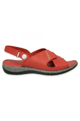 D25Ys-2525Z Günlük Kırmızı Kadın Sandalet-KIRMIZI PEN - 2