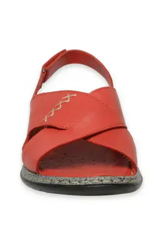 D25Ys-2525Z Günlük Kırmızı Kadın Sandalet-KIRMIZI PEN - 3