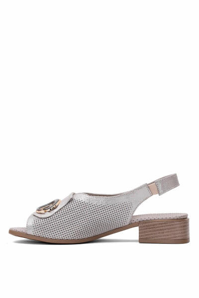 D25YS-2720 Ayollar haqiqiy charm poshnali sandal Vizon - 3