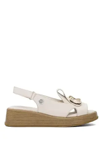 D25ys-2780 Women's Leather Sandal-beige - 1
