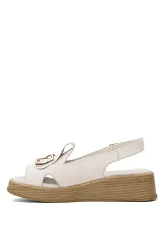 D25ys-2780 Women's Leather Sandal-beige - 3