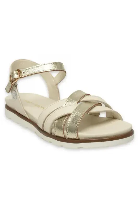 D25Ys-2910 Daily Cream Women's Sandal - BONE PEN/GOLD - 1