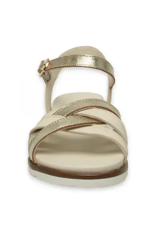 D25Ys-2910 Daily Cream Women's Sandal - BONE PEN/GOLD - 3