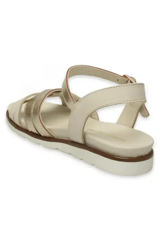 D25Ys-2910 Daily Cream Women's Sandal - BONE PEN/GOLD - 4
