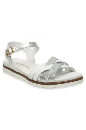 D25Ys-2910 Daily White Women's Sandal-WHITE PEN/LAME - 1