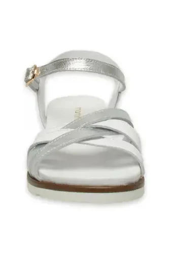 D25Ys-2910 Daily White Women's Sandal-WHITE PEN/LAME - 3