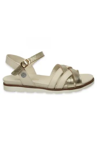 D25Ys-2910 Günlük Krem Kadın Sandalet - KEMİK PEN/DORE - MAMMAMIA (1)