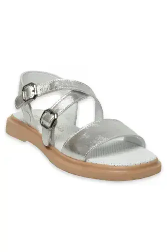 D25Ys-5010Z Women's Silver Daily Sandals-LAME - 1