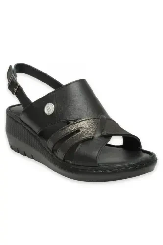 D25ys-5145 Daily Black Women's Sandal-BLACK PEN/STEEL AYS - 1