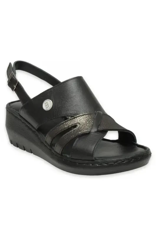 D25ys-5145 Daily Black Women's Sandal-BLACK PEN/STEEL AYS - 1