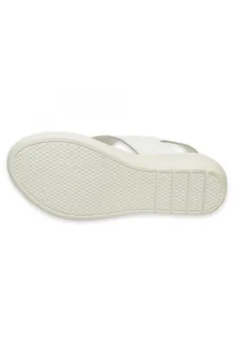 D25Ys-5145 Daily White Women's Sandal-WHITE PEN/WHITE GLITTER - 5