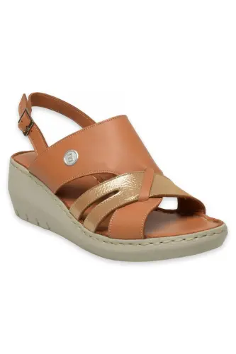 D25Ys-5145 Women's Daily Tan Sandal - TAN PEN/TAN GLITTER 
