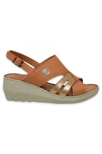 D25Ys-5145 Women's Daily Tan Sandal - TAN PEN/TAN GLITTER - 2