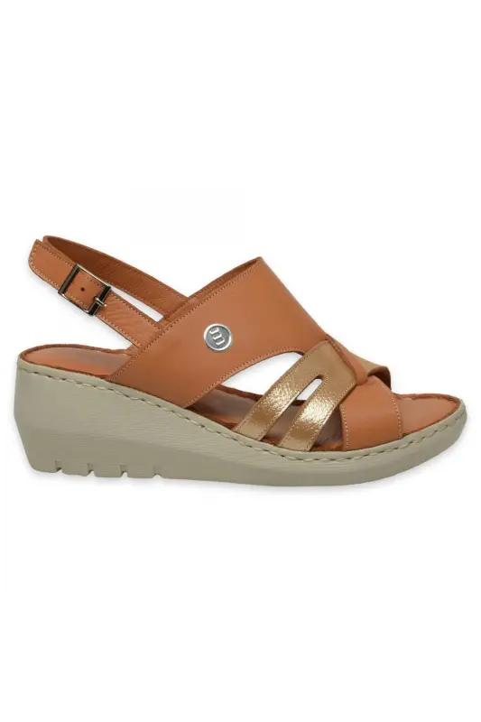 D25Ys-5145 Women's Daily Tan Sandal - TAN PEN/TAN GLITTER - 2