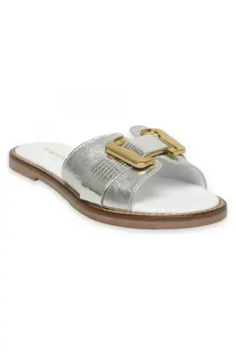 D25Yt-1105Z Daily Silver Women's Slippers-LAME/LAME SNAKE - 1