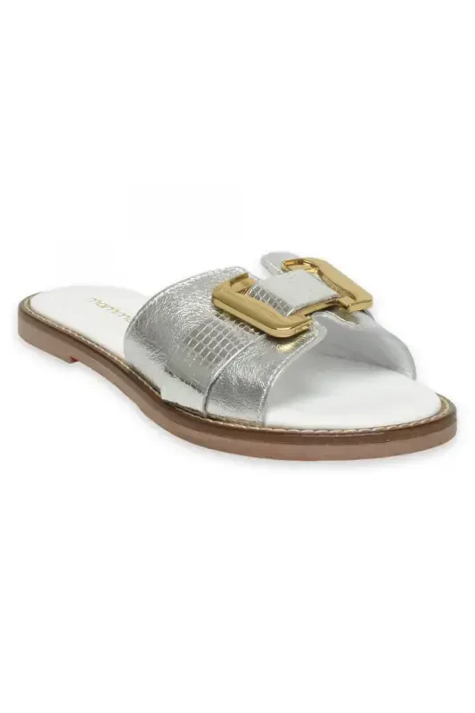 D25Yt-1105Z Daily Silver Women's Slippers-LAME/LAME SNAKE - 1