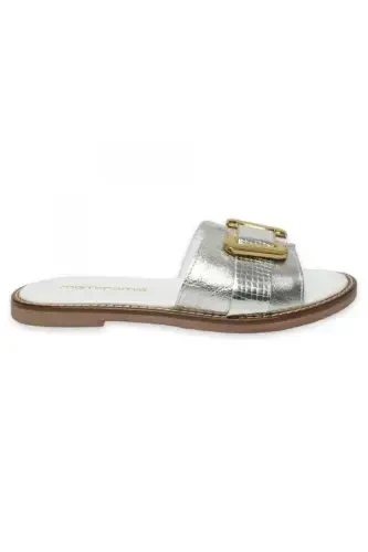 D25Yt-1105Z Daily Silver Women's Slippers-LAME/LAME SNAKE - 2