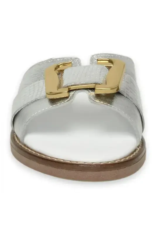 D25Yt-1105Z Daily Silver Women's Slippers-LAME/LAME SNAKE - 3