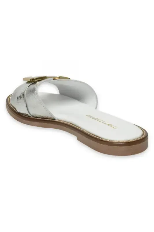 D25Yt-1105Z Daily Silver Women's Slippers-LAME/LAME SNAKE - 4