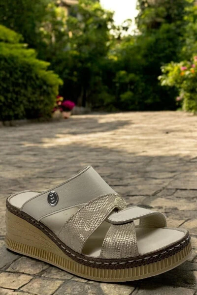 D25YT-1265 Косточная цветная блестящая натуральная кожа ортопедические повседневные женские тапочки - MAMMAMIA