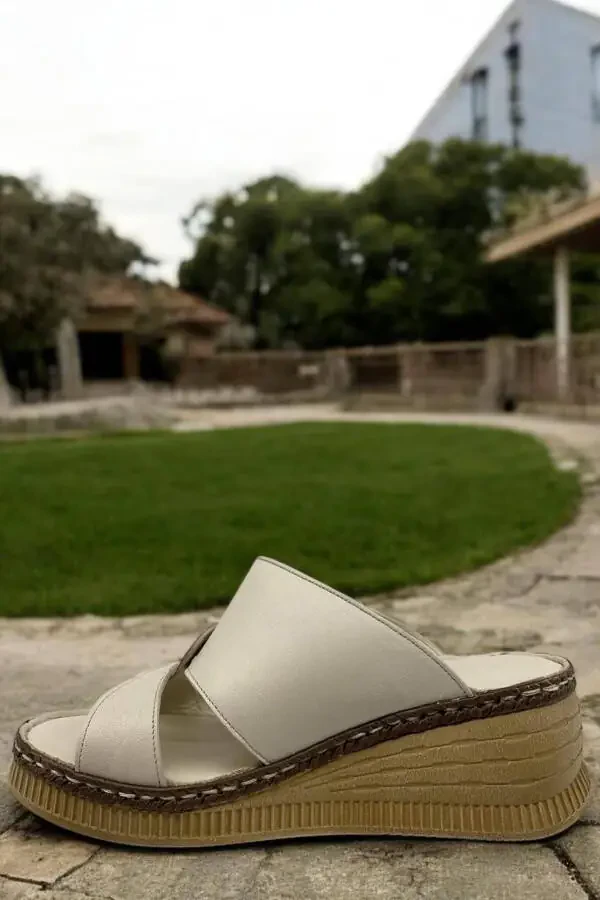 D25YT-1265 Суяк рангли дорe симли ҳақиқий теридан тайёрланган тўлиқ ортопедик кундалик аёллар учун тапочка - 3