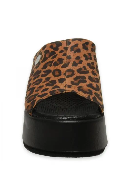 D25Yt-1565Z Kundalik Dolchin Ayollar Shlyapalari-TABA LEOPAR - 3