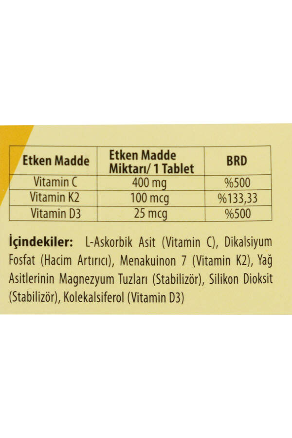 Vitamin D3 K2 C - 60 Tablet - 2