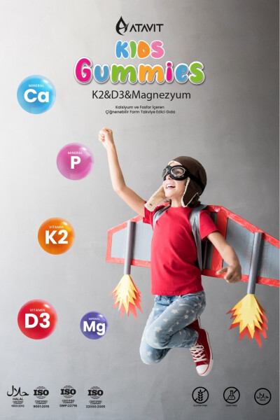 D3 K2 Magnesium Calcium Phosphorus Gummies Kids - 8