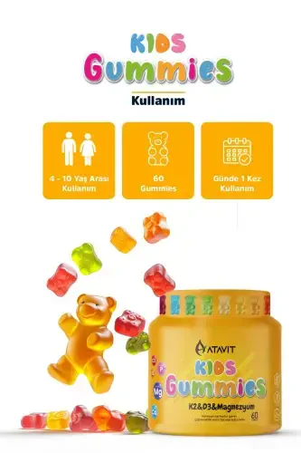 D3 K2 Magniy Kaltsiy Fosfor Gummylar Bolalar - 3