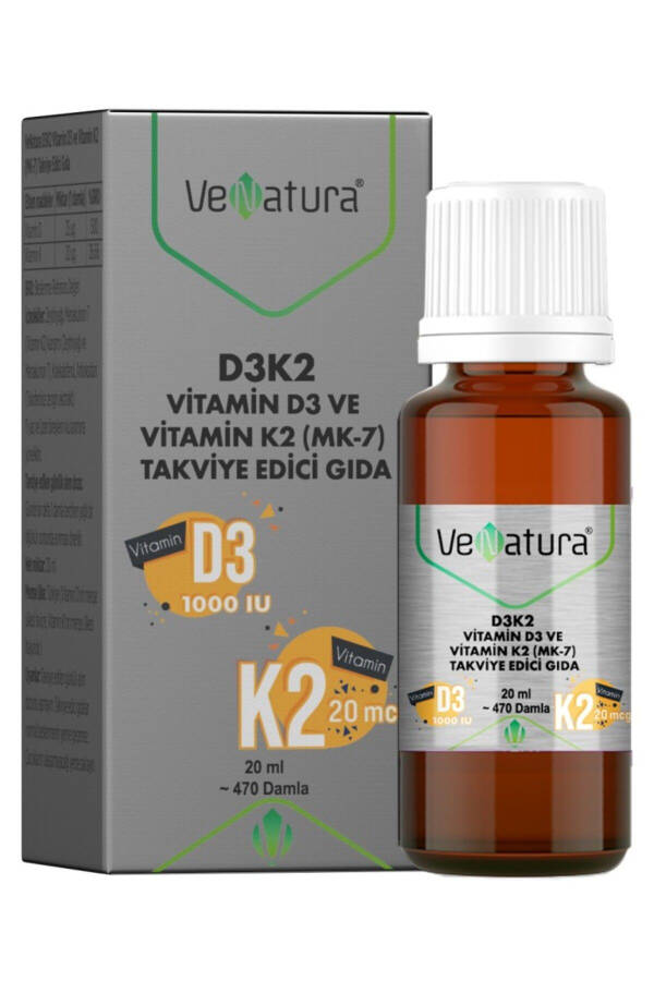 D3k2 - Vitamin D3 K2 (MENAKINON 7) Tomchilari 20 ml - 1