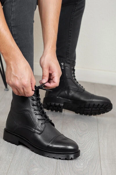 D402 Genuine Leather Cold-Proof Winter Men's Boots Rubber Sole - DAXTORS (1)