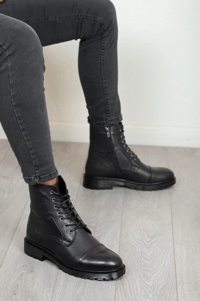 D402 Мужские зимние ботинки из натуральной кожи с резиновой подошвой, не пропускающие холод - 3