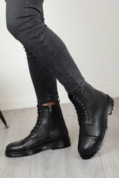 D402 Мужские зимние ботинки из натуральной кожи с резиновой подошвой, не пропускающие холод - 5