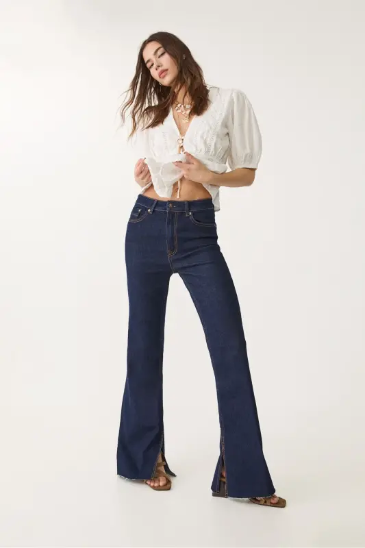 D74 Slim Fit Ispancha Paça Jinsi - STRADIVARIUS