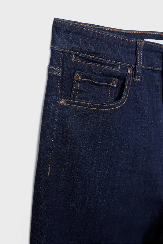 D74 slim fit İspanyol paça jean - Mavi Denim - 6