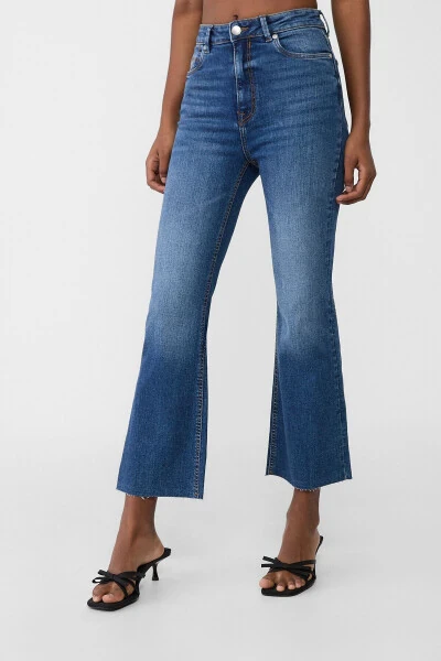 D78 Crop İspanyol paça jean-Mavi Denim1 - STRADIVARIUS (1)