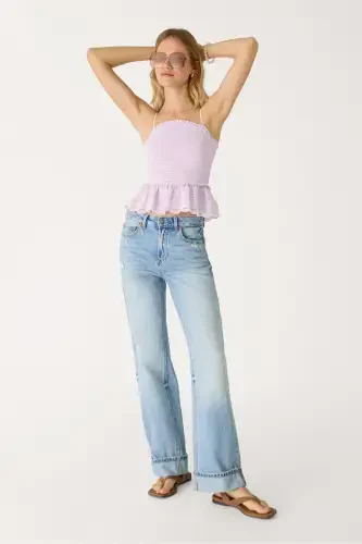 D92 Straight wide-Açık mavi denim1 - 1