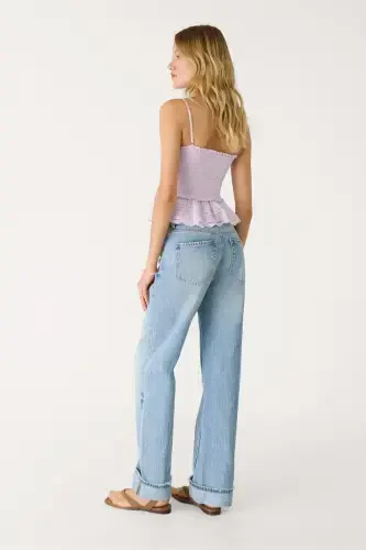 D92 Straight wide-Açık mavi denim1 - 5