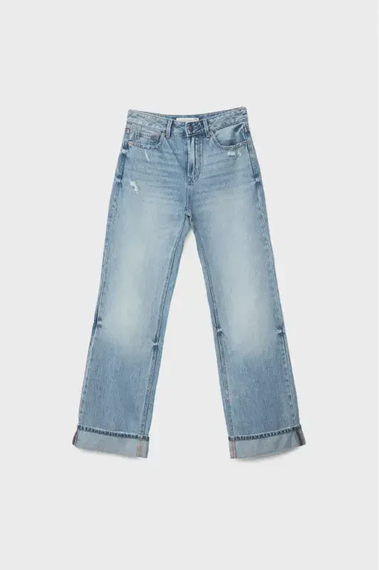 D92 Straight wide-Açık mavi denim1 - 6