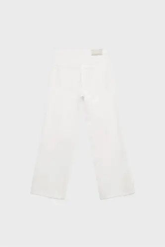 D92 straight fit geniş paça jean-Beyaz - 7