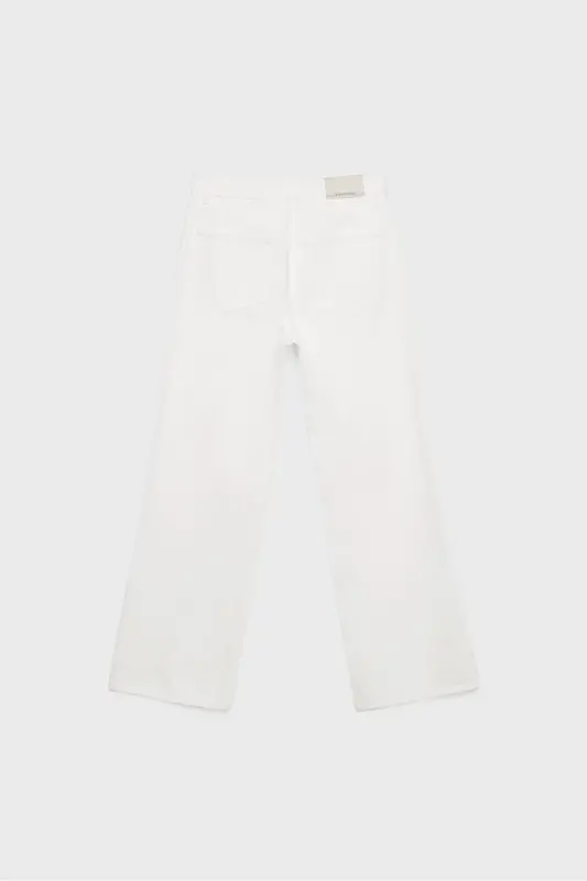 D92 straight fit geniş paça jean-Beyaz - 7