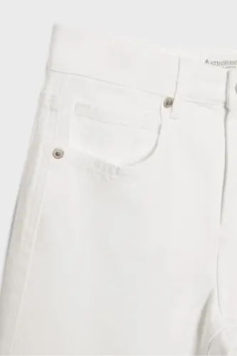 D92 straight fit geniş paça jean-Beyaz - 8