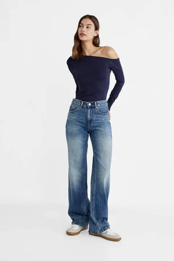 D92 straight fit wide leg jeans - 1