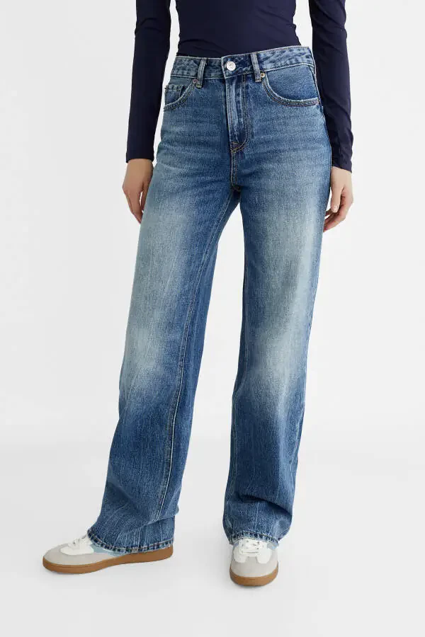 D92 straight fit wide leg jeans - 2