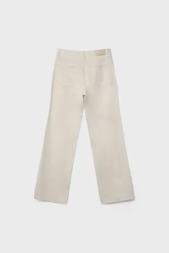 D92 straight fit wide leg jeans-Ecru1 - 6