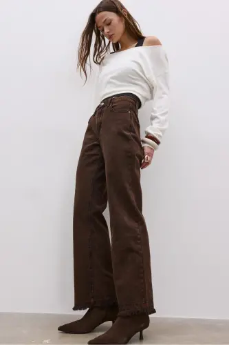 D92 straight geniş paça-Kahverengi2 - 1