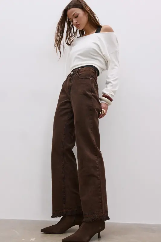 D92 straight geniş paça-Kahverengi2 - 1