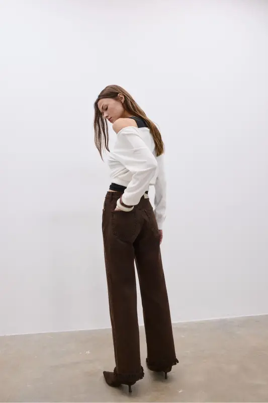 D92 straight geniş paça-Kahverengi2 - 5