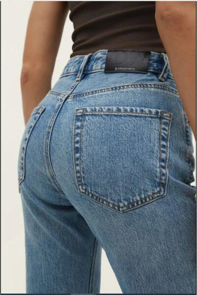 D98 to'g'ri kesilgan vintage jinsi shimlar - 4